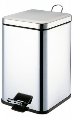 Can Waste Receptable Grafco® 32 Quart [30.3 L], Silver, Stainless Steel, Step On, W 10.6' x D 10.6' x H 25.98' (1/EA) by Graham Field  ID 8360